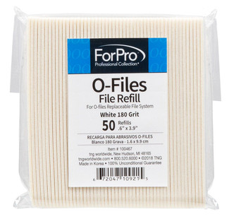 ForPro O-Files Replaceable Mani File System Refills White 180 Grit 50-ct.