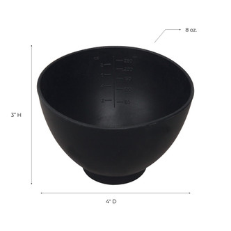 ForPro Silicone Mixing Bowl, Black, Flexible, Odorless, for Mixing Facials, Massage, Body and Other Products, 8 Ounces