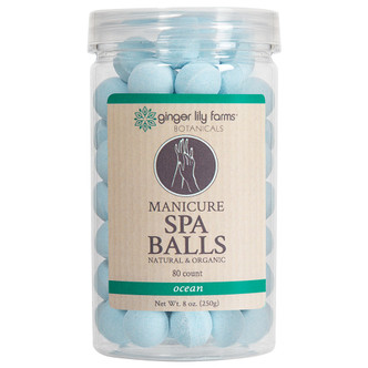 Ginger Lily Farms Botanicals Manicure Spa Balls Ocean, Manicure Soak Balls Replenishes Moisture, 8 Ounces, 80-Count
