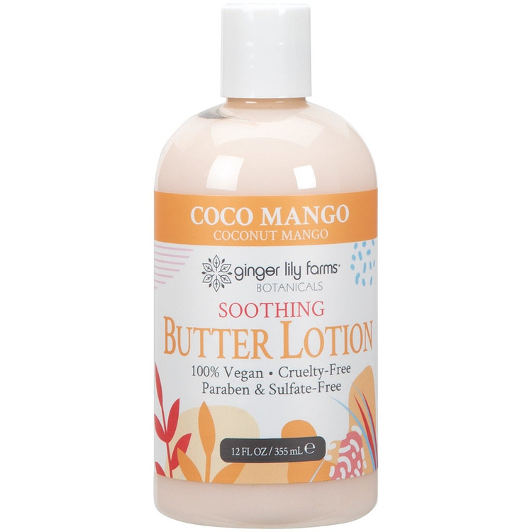 Ginger Lily Farms Botanicals Coco Mango Soothing Butter Lotion, 12 oz. Bottle