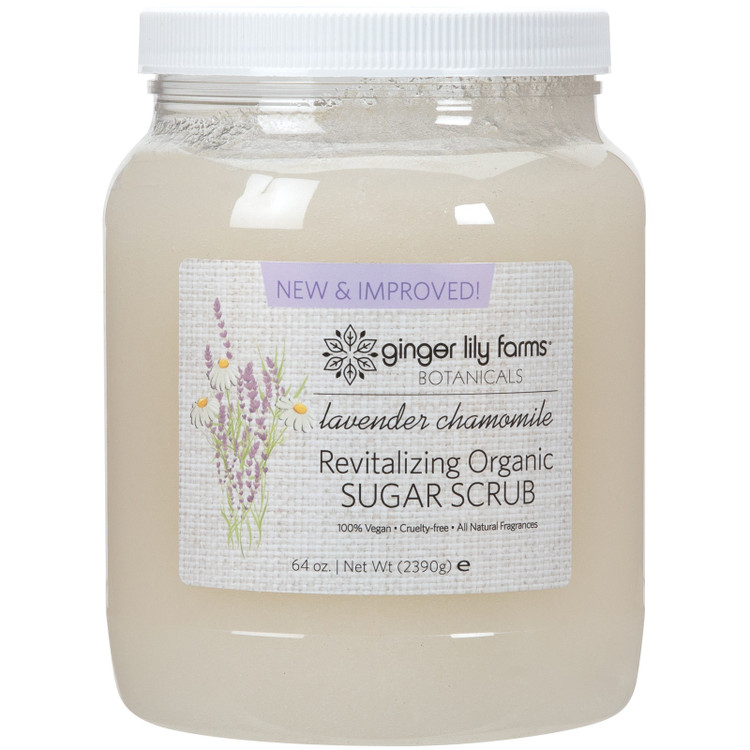 Ginger Lily Farms Botanicals Revitalizing Organic Sugar Scrub, Lavender Chamomile, 64 Ounces