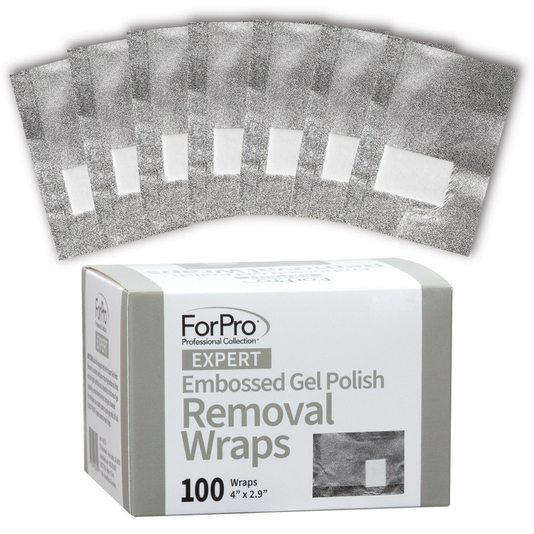 ForPro Expert Embossed Gel Polish Removal Wraps 100-Count