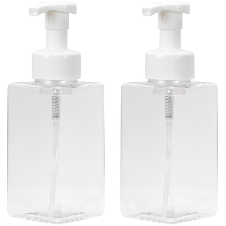 Ginger Lily Farms Foaming Hand Soap Dispenser Clear Bottle with White Pump 15 oz. 2-pk