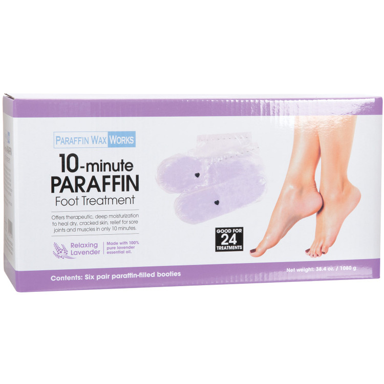 Paraffin Wax Works 10-Minute Paraffin Foot Treatment Relaxing Lavender, 6-pairs