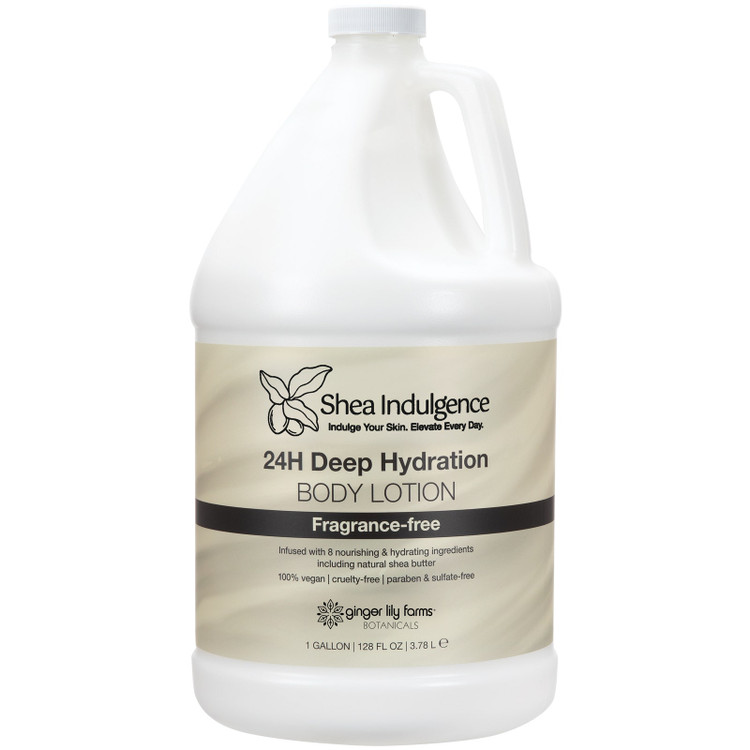 Shea Indulgence 24H Deep Hydration Body Lotion Fragrance Free, 1 Gallon