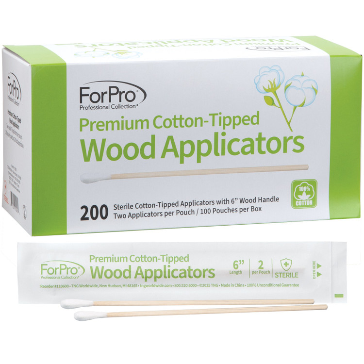 ForPro Premium Cotton-Tipped Wood Applicators