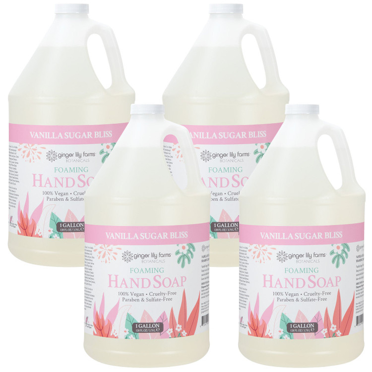 Ginger Lily Farms Botanicals Foaming Hand Soap, Vanilla Sugar Bliss, 1 Gallon (Pack of 4)