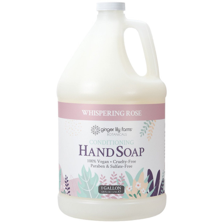 Ginger Lily Farms Botanicals Whispering Rose Conditioning Hand Soap, 1 Gallon (Pack of 4)