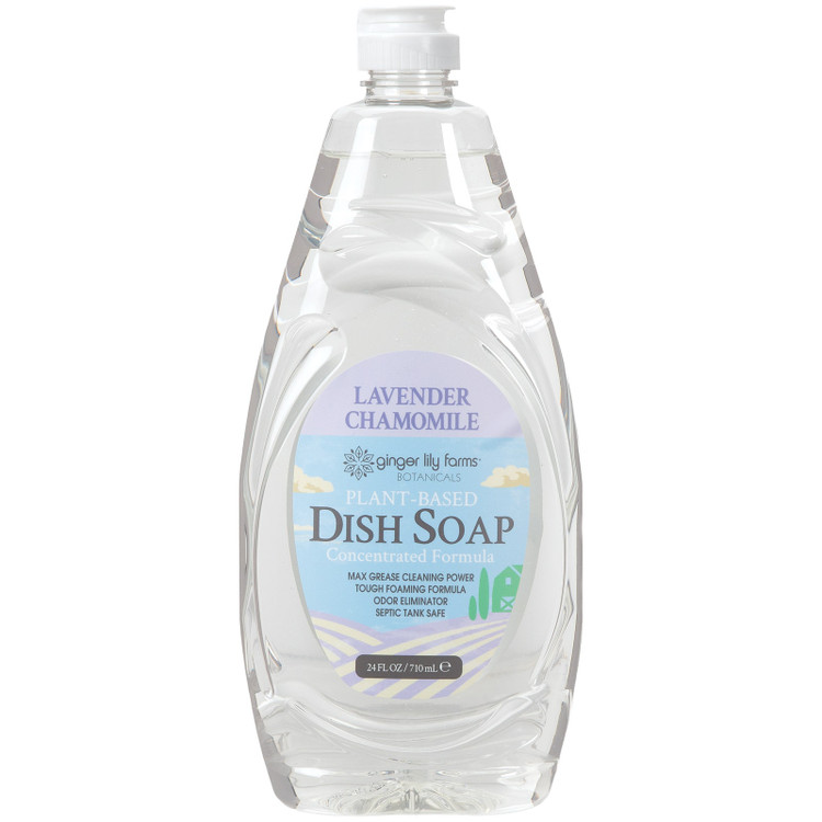 Ginger Lily Farms Botanicals Plant-Based Liquid Dish Soap, Lavender Chamomile Scent, 24 oz.