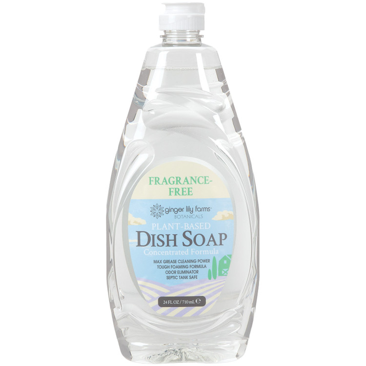 Ginger Lily Farms Botanicals Plant-Based Liquid Dish Soap, Fragrance-Free, 24 oz.