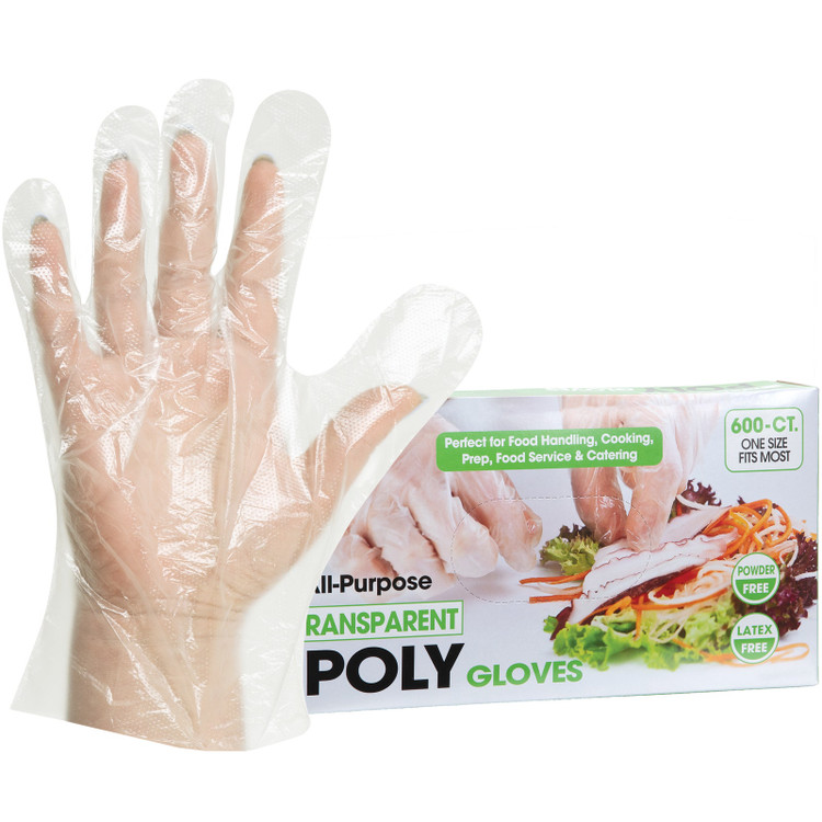 ForPro All-Purpose Transparent Poly Gloves 600ct