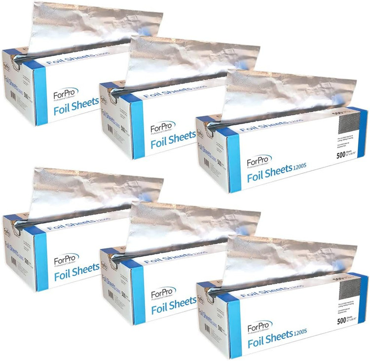 ForPro Embossed Pop-Up-Foil Sheet, Aluminum Foil, Pop-Up Dispenser, for Hair Color Application and Highlighting, 12" x 10.75" 500-ct.