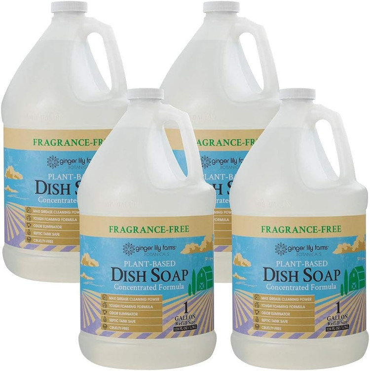 Fragrance-Free Plant-Based Dish Soap front of bottle