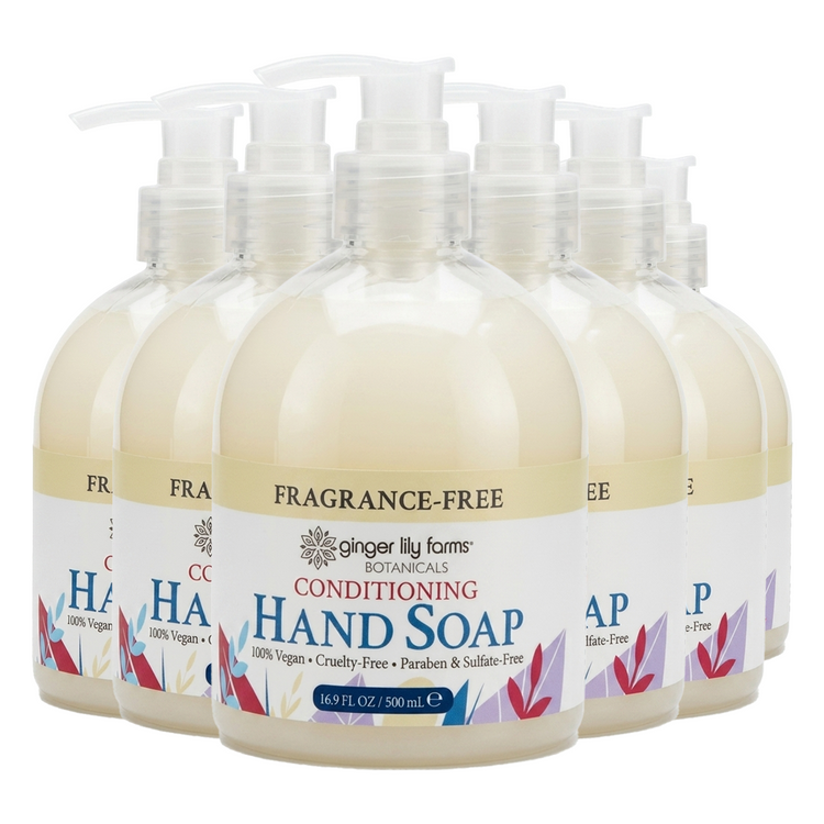 Ginger Lily Farms Botanicals Fragrance-Free Conditioning Hand Soap, 16.9oz, Pack of 6