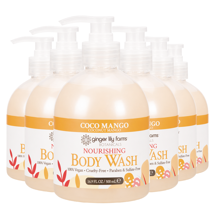 Ginger Lily Farms Botanicals Coco Mango Nourishing Body Wash, 16.9oz, Pack of 6