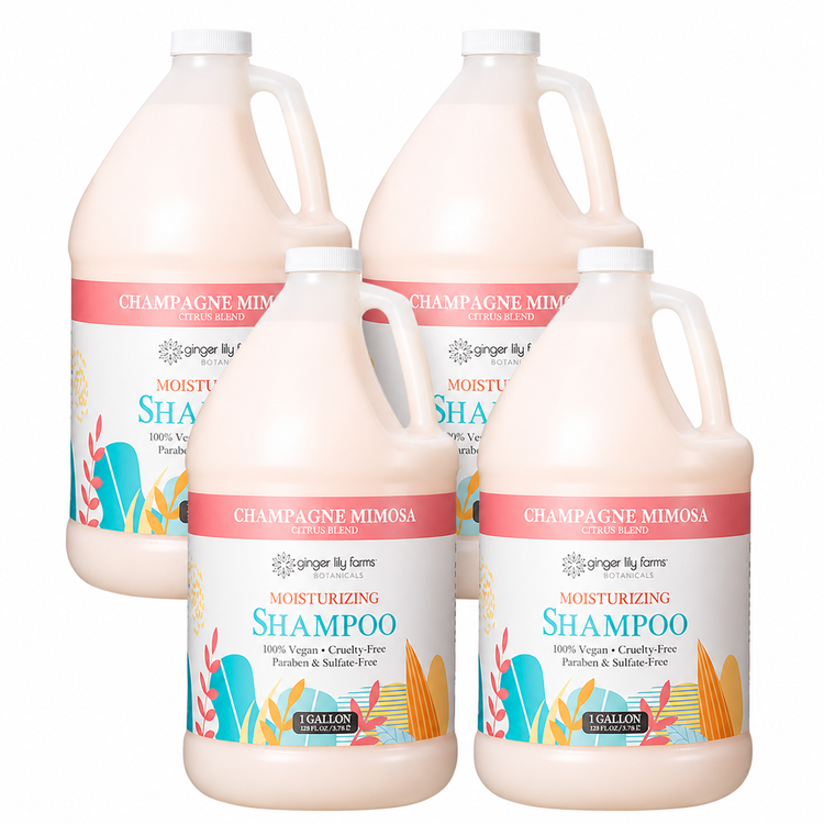 Ginger Lily Farms Botanicals Champagne Mimosa Moisturizing Shampoo 1 Gallon, Pack of 4