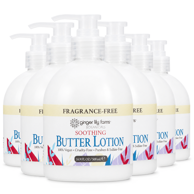 Ginger Lily Farms Botanicals Fragrance-Free Soothing Butter Lotion, 16.9oz, Pack of 6