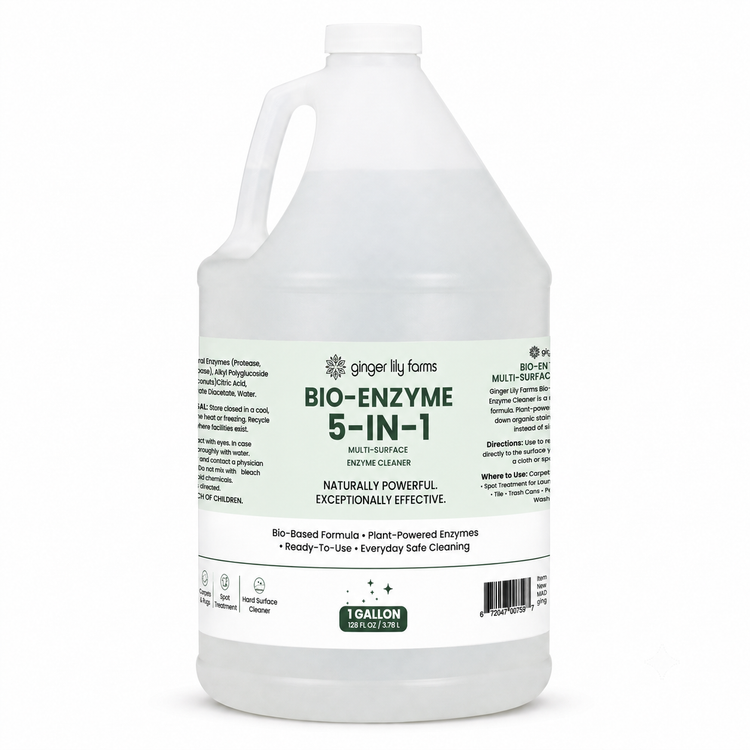 Ginger Lily Farms Bio-Enzyme 5-in-1 Multi-Surface Cleaner Spray, Gallon