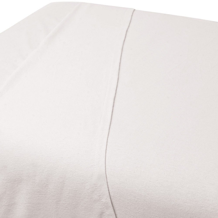 Premium Flannel Massage Flat Sheet White