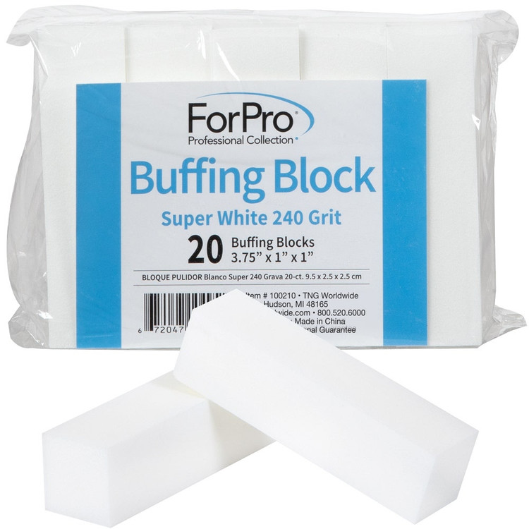 ForPro Super White Buffing Block 240 Grit 20-Count