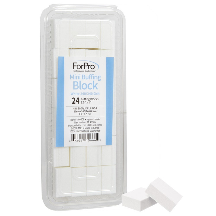 ForPro Mini Buffing Block White 240/240 Grit 24-Count