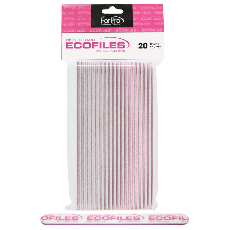 ForPro ECOFILES Pink 80/100 Grit 20-Count