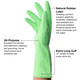 ForPro Rubber Gloves Lime Zest Large 6-pr