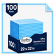 ForPro Basics 5-Layer Leakproof Disposable Underpads, 22" x 22", 100 Count