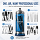 ForPro Tall Glass Disinfecting Jar for Salon, Barber & Spa Tools, 37 Oz