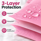 ForPro Pink Dental Bibs Disposable, 3-Ply Waterproof, 13"x18", 125-Count