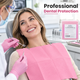 ForPro Pink Dental Bibs Disposable, 3-Ply Waterproof, 13"x18", 125-Count