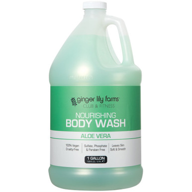Ginger Lily Farms Club & Fitness Aloe Vera Nourishing Body Wash, Softens,  Nourishes and Cleans Skin, 100% Vegan and Cruelty-Free, 1 Gallon