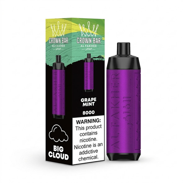 Al Fakher Crown Bar 8000 Puffs Disposable Vape — Grape Mint