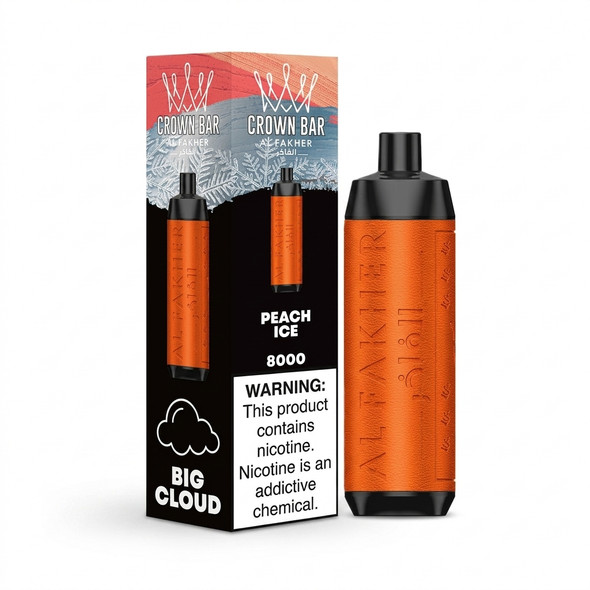 Al Fakher Crown Bar 8000 Puffs Disposable Vape — Peach Ice