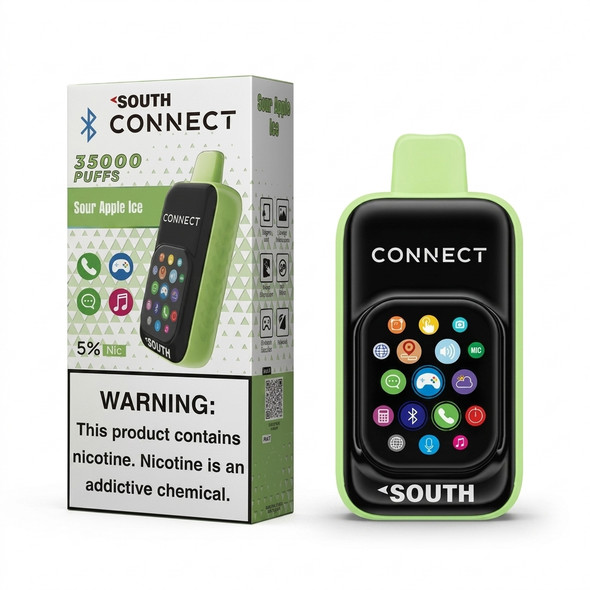 South Connect 35K Puffs 18ML Disposable Vape — Sour Apple Ice