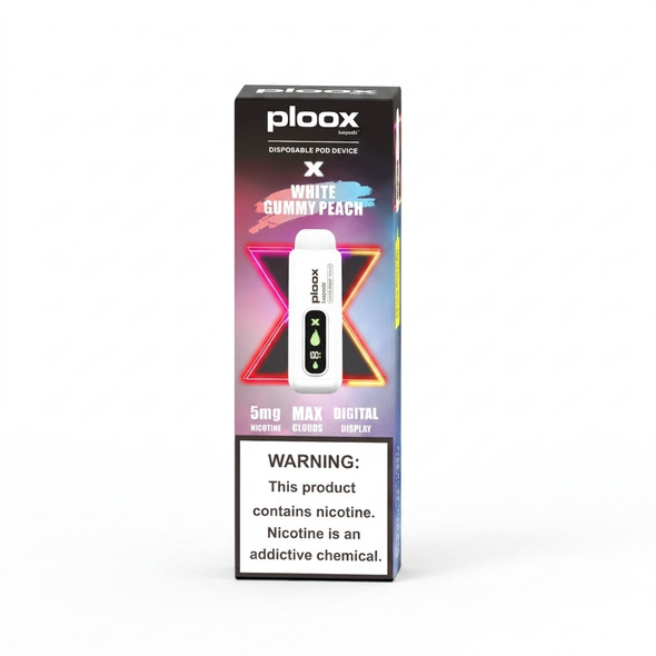 Ploox X Portable Hookah Disposable — White Gummy Peach