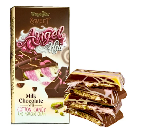 Beyoglu Angel Hair Raspberry Milk Chocolate With Cotton Candy - 200g