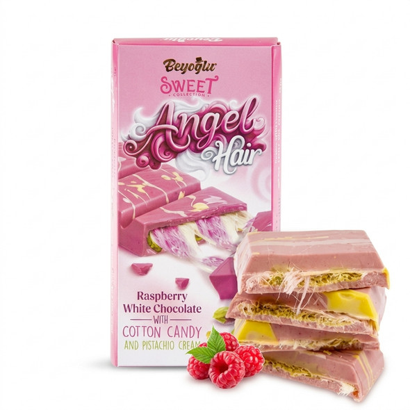 Beyoglu Angel Hair Raspberry White Chocolate With Cotton Candy — 200g
