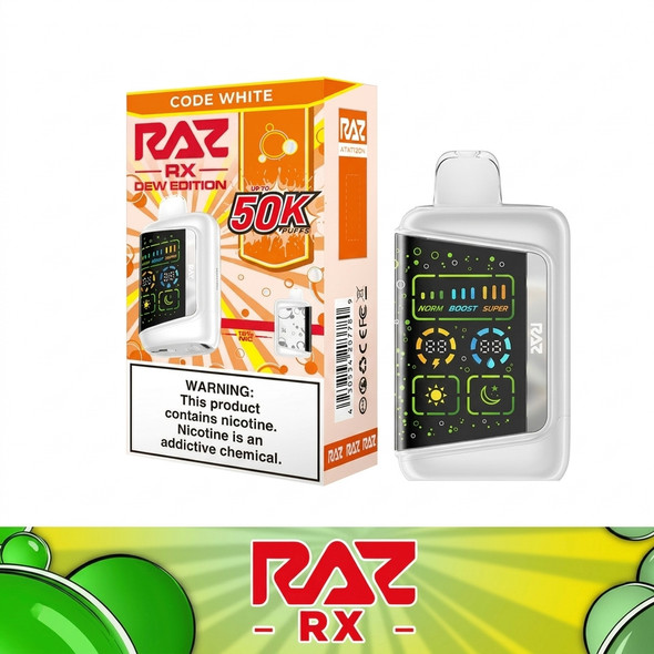 Raz RX50K Dew Edition Disposable Vape 19ml 5% (50000 Puffs) — Code White