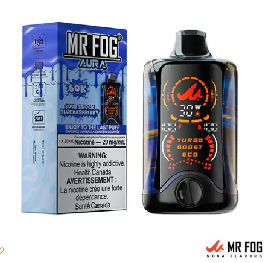 Mr Fog Aura Sour Shock Blue Raspberry
