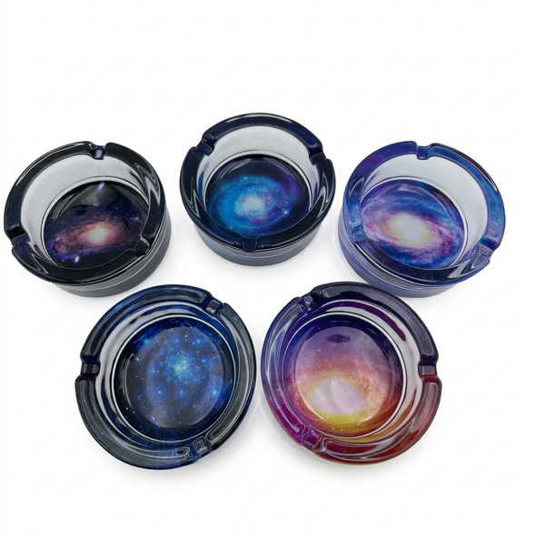GooSticks Glass Ashtray — Galaxy Design (6 CT)