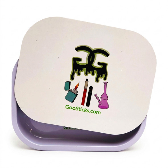GooSticks Metal Rolling Tray With Magnetic Cover — Design 2 (Small)