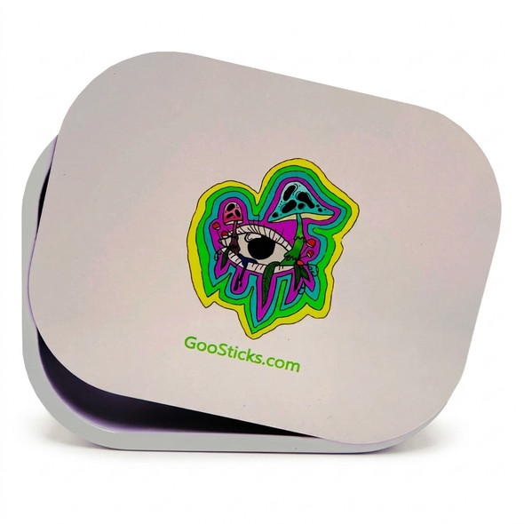 GooSticks Metal Rolling Tray With Magnetic Cover — Design 6 (Small)