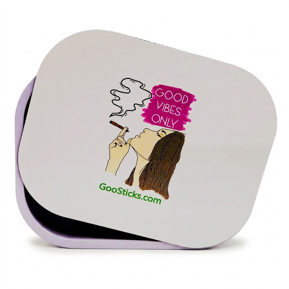 GooSticks Metal Rolling Tray With Magnetic Cover — Design 18 (Small)