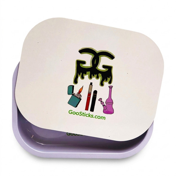 GooSticks Metal Rolling Tray With Magnetic Cover — Design 1 (Medium)