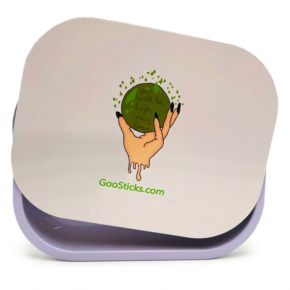 GooSticks Metal Rolling Tray With Magnetic Cover — Design 8 (Medium)