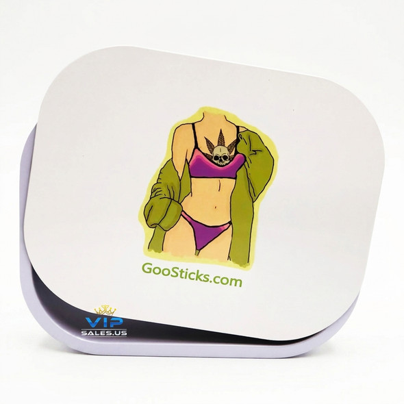 GooSticks Metal Rolling Tray With Magnetic Cover — Design 15 (Medium)