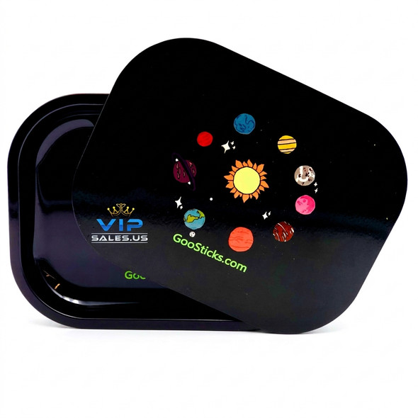 GooSticks Metal Rolling Tray With Magnetic Cover — Design 12 (Large)