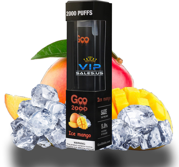 GOO DISPOSIBLES VAPE 2000 PUFFS Ice Mango 10CT Display