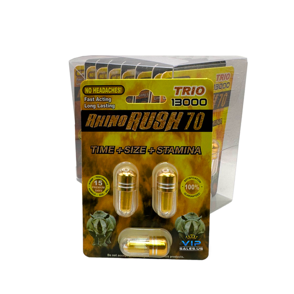 Zhino Rush 70 13000 Trio Capsules (15ct of 3 pills ea)